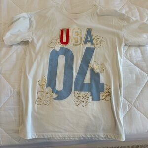 Cat & Jack USA Graphic Kids T-Shirt - White, Red, Blue, and Gold